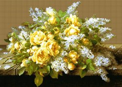 画像1: ◎ Yellow Roses & Lilacs ◎　和文説明書付